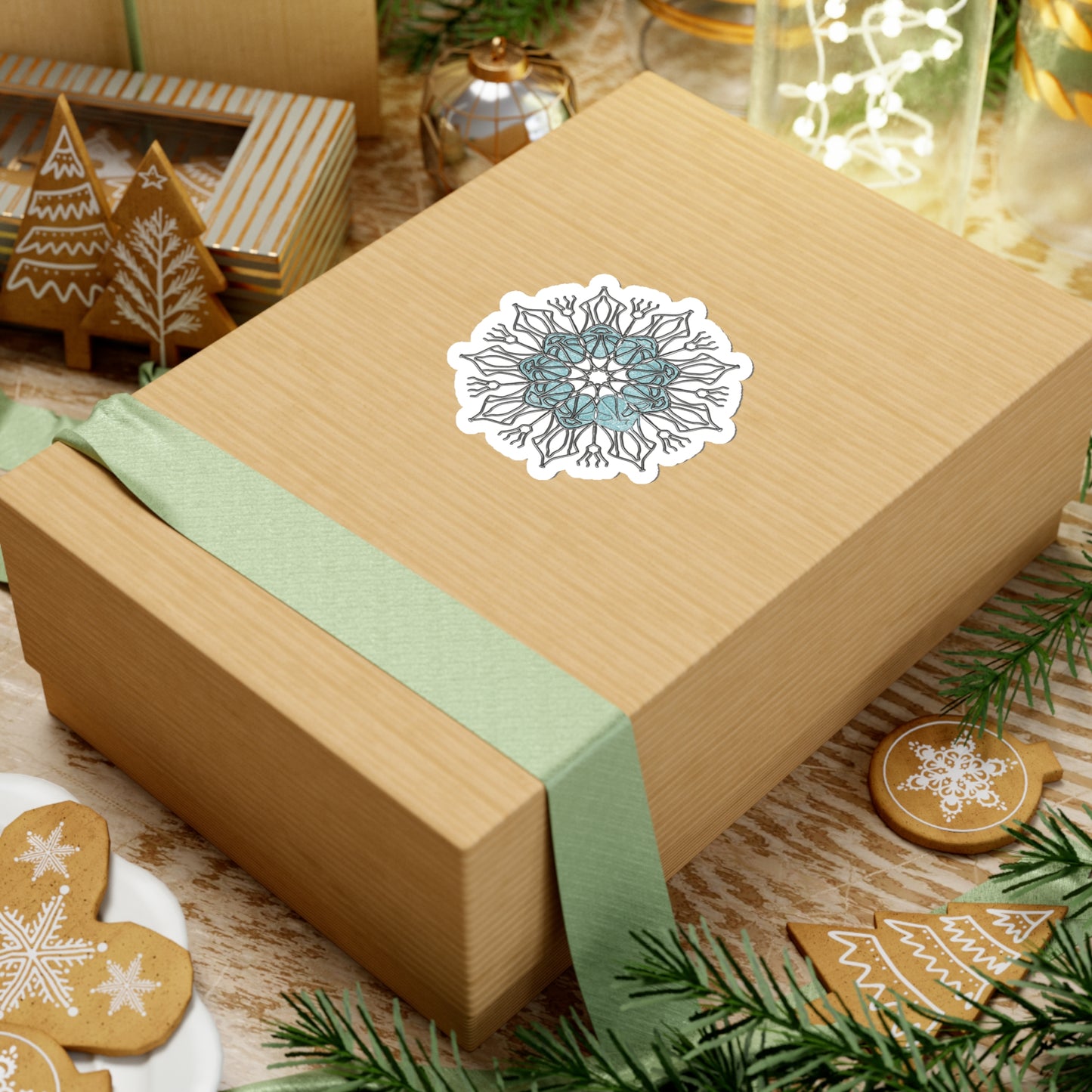 Snowflake Mandala Kiss-Cut Stickers