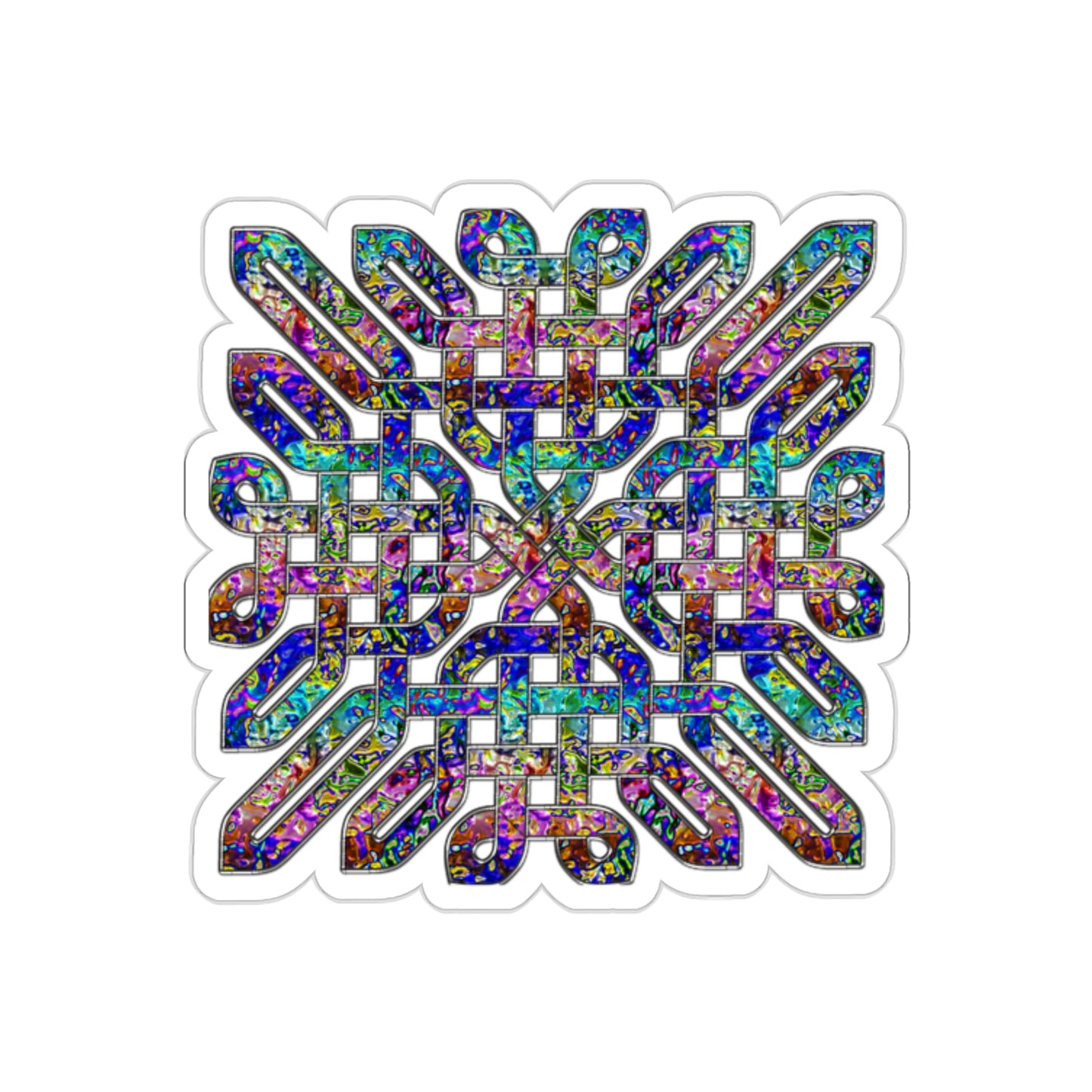 Dichroic Celtic Knot Kiss-Cut Stickers