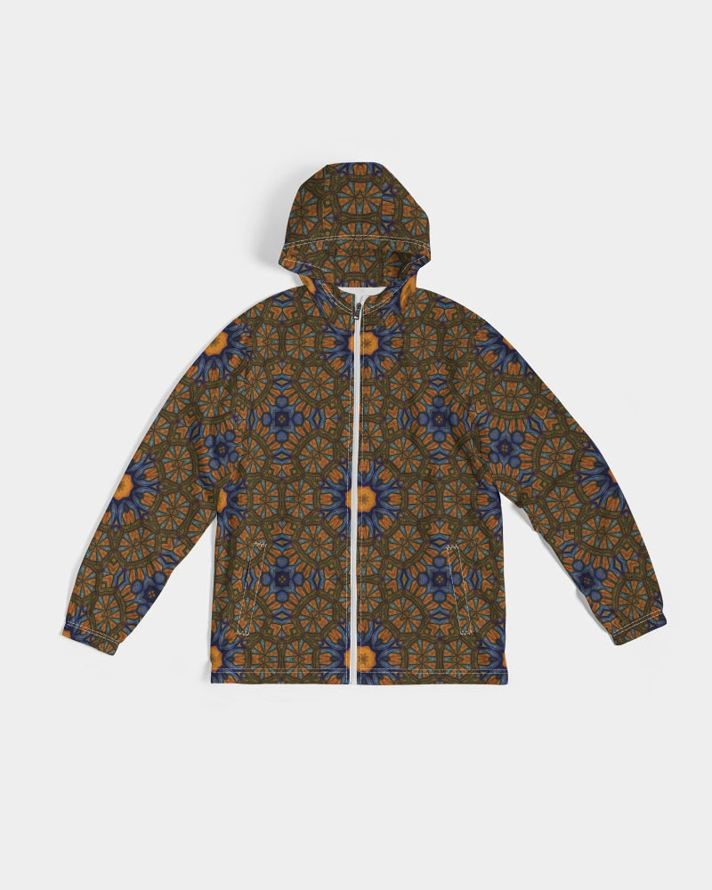 Blue and Yellow Sketch Kaleidoscope  Men's All-Over Print Windbreaker