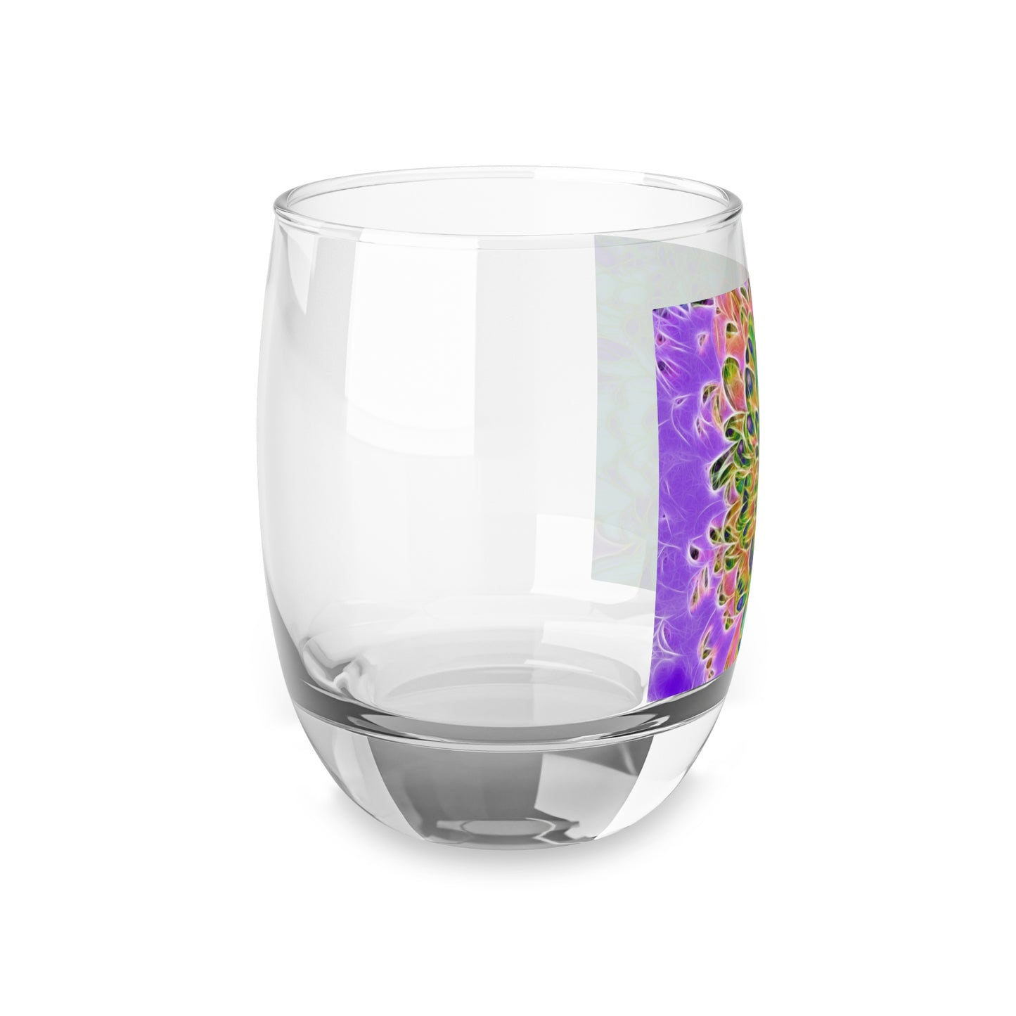 Abstract Peacock Chrysanthemum Whiskey Glass