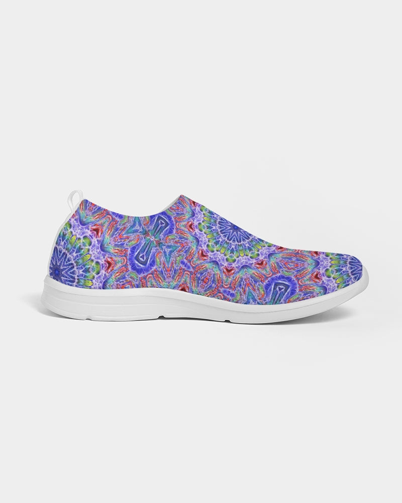 Blue Red Kaleidoscope Women's Slip-On Flyknit Shoe