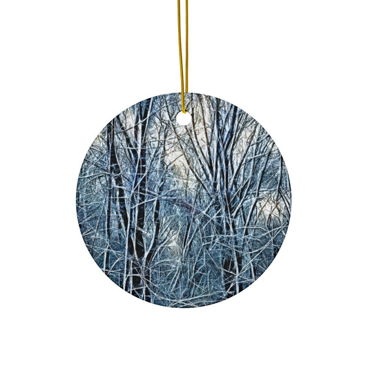 Winter Wonderland Ceramic Ornaments - Star Shaped Holiday Decor