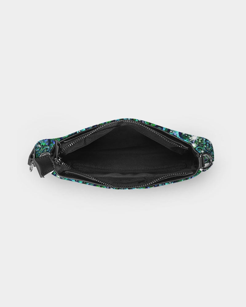 Blue Ice Sparkle Swirl Petite Canvas Pouch