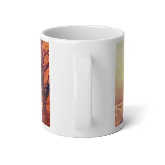Barn Painting Jumbo Mug, Cozy Coffee Cup, Autumn Vibes, Farmhouse Decor, Large Ceramic Mug, Gift for Home