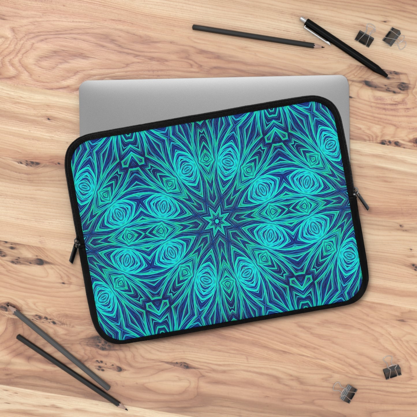 Blue Ice Kaleidoscope Laptop Sleeve