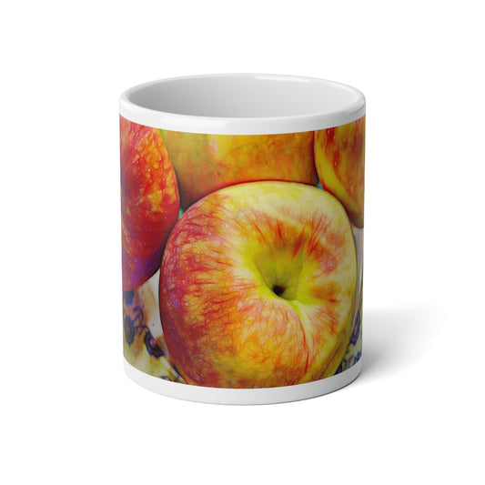 Vibrant Jumbo Apple Mug, 20oz – Perfect for Fall Decor, Coffee Lovers, Gift for Teachers, Thanksgiving, Cozy Home