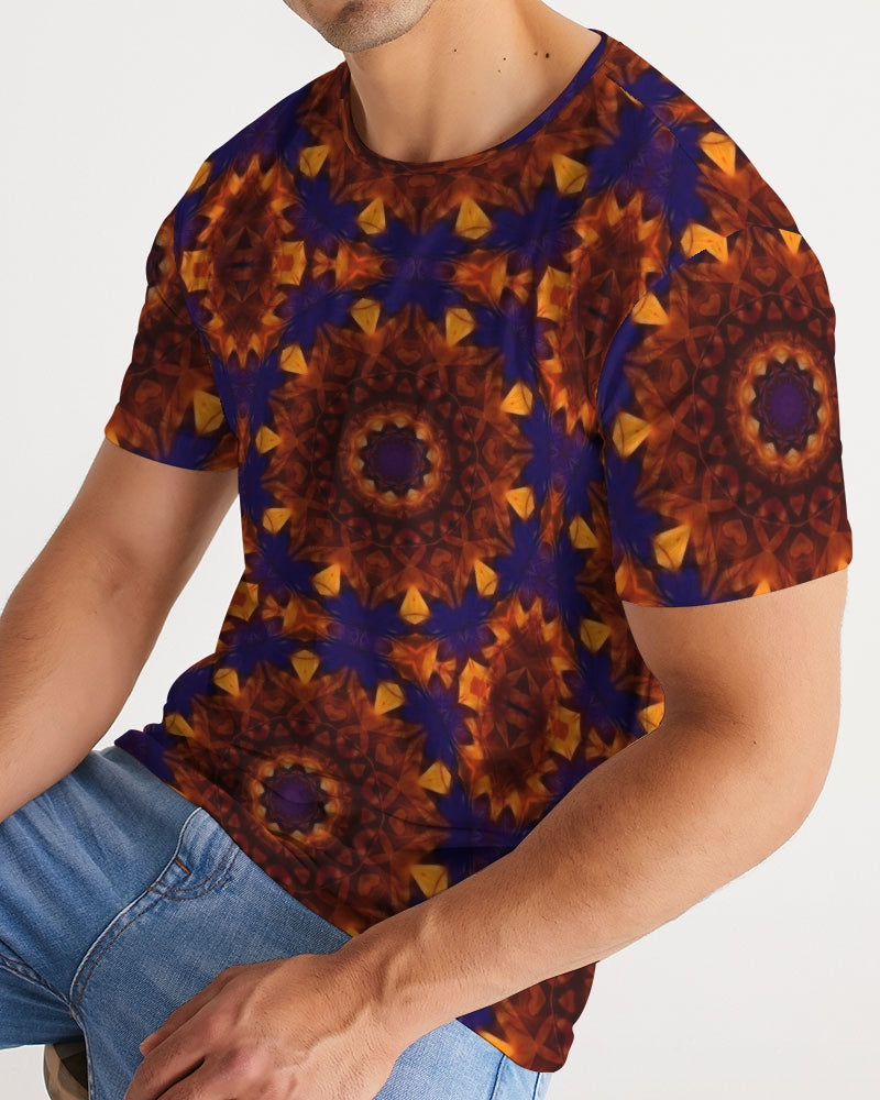Blue Orange Red Kaleidoscope Men's All-Over Print Tee