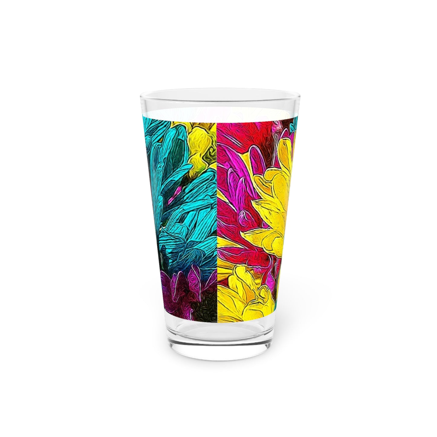 Colorful Daisies Pint Glass, 16oz