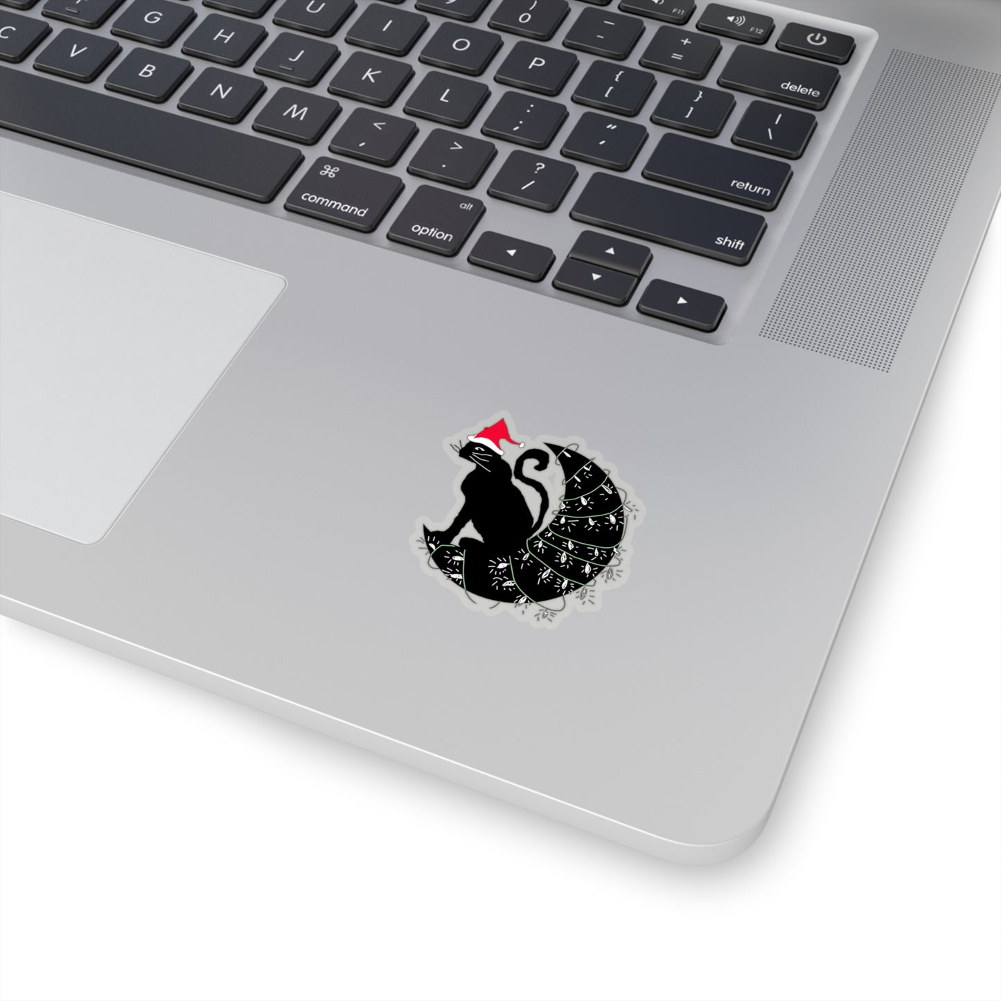 Christmas Cat on The Moon Kiss-Cut Stickers