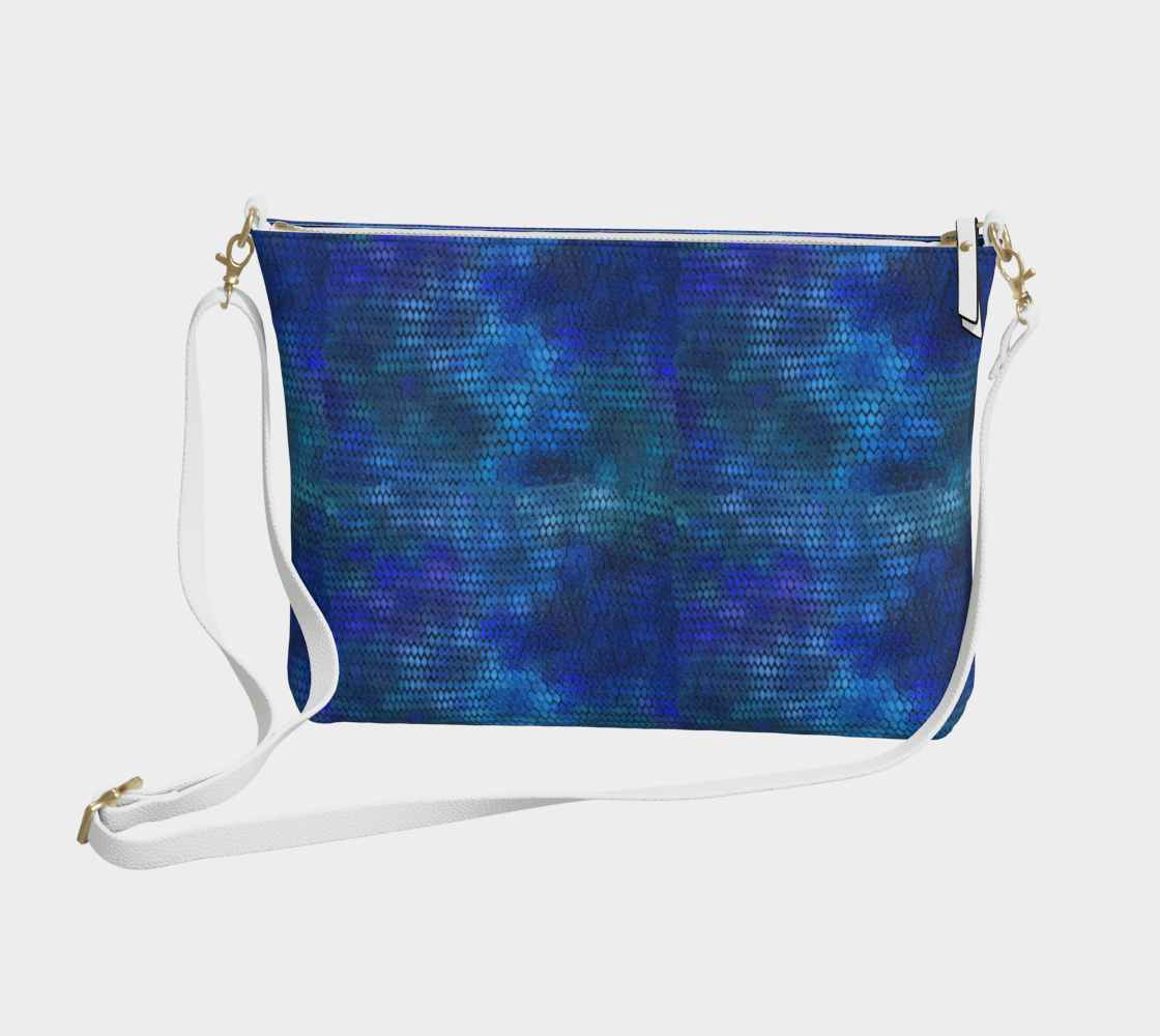 Blue Dragon Scales Vegan Crossbody Purse