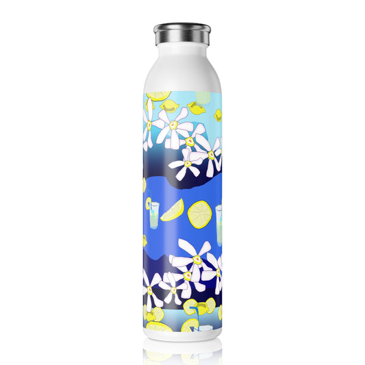 Lemonade Pattern Slim Water Bottle - Perfect for Summer Picnics, Hydration on the Go, Eco-Friendly Gift, Travel Hydrator, Outdoor Adventure Bottle