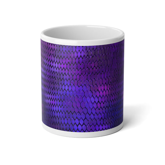 Purple Dragon Scales Jumbo Mug - 20oz Coffee Cup for Nature Lovers, Unique Gift for Birthdays, Housewarming, or Just Because
