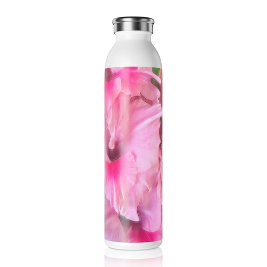Light Pink Gladiolas Slim Water Bottle - Eco-friendly Hydration, Nature Lover Gift, Workout Companion, Home Decor, Summer Essentials