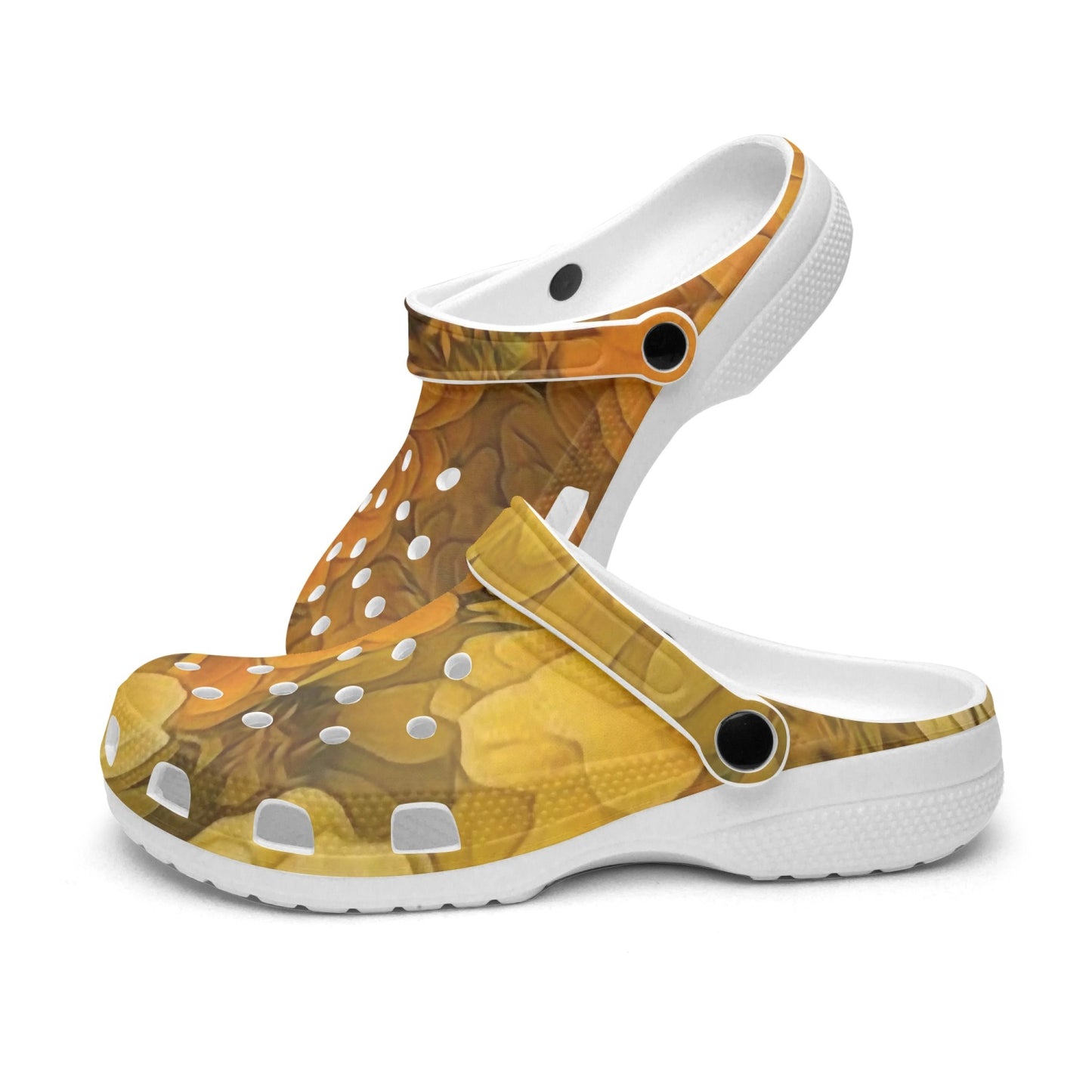 Yellow Zinnias 413. All Over Printed Clogs