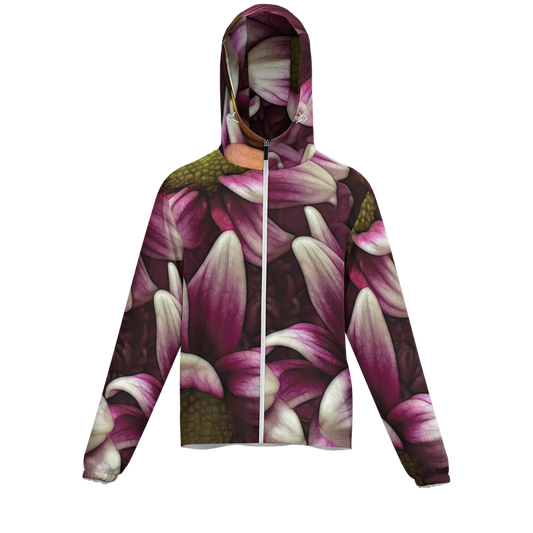 October Flowers 7 Unisex Lightweight Hooded Windbreaker- Water Resistant