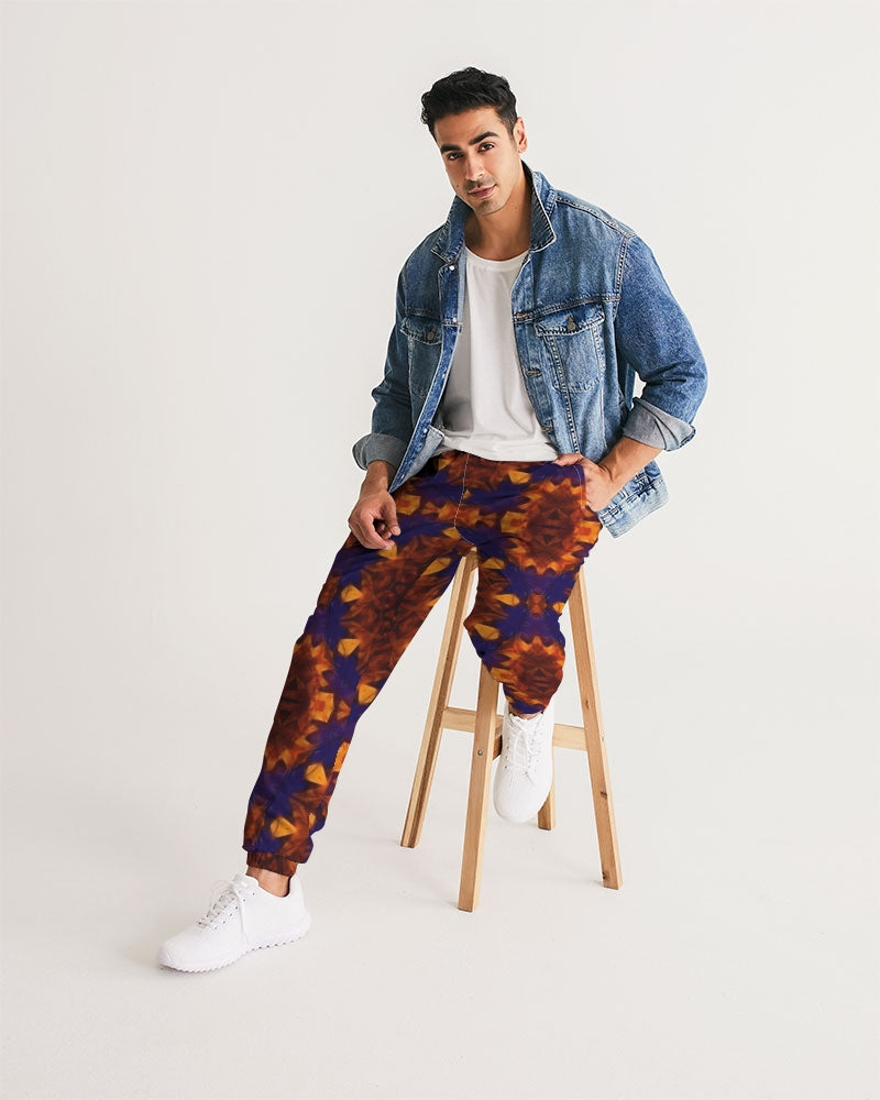 Blue Orange Red Kaleidoscope Men's All-Over Print Track Pants