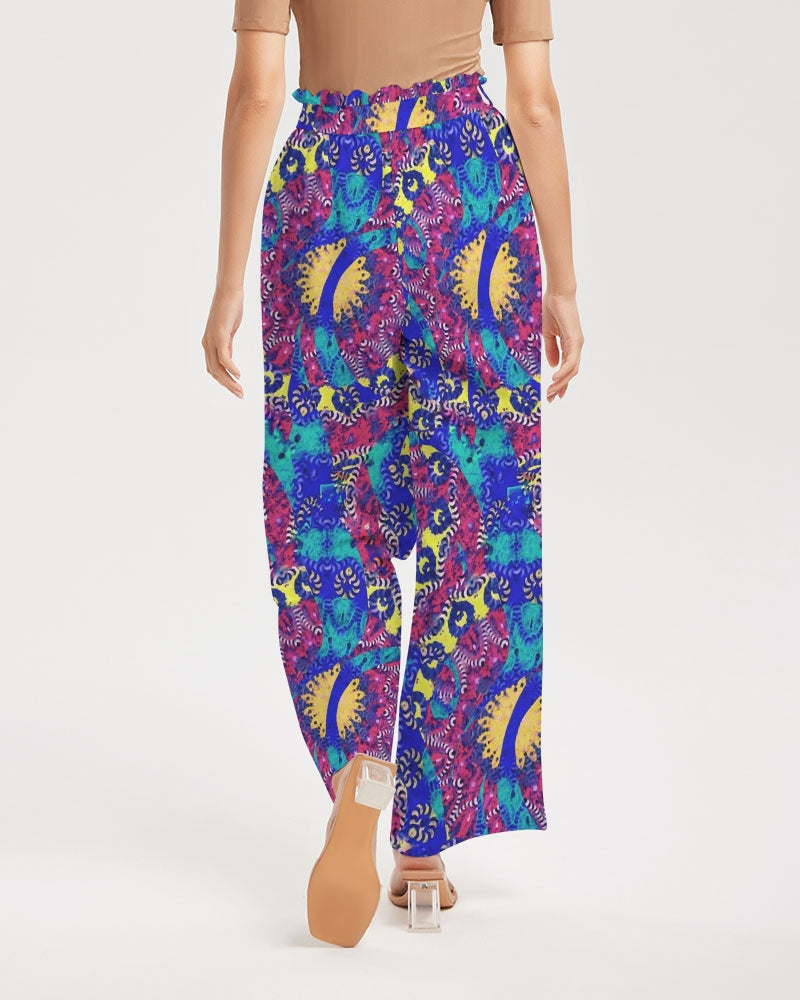Caribbean Grafitti Women's All-Over Print High-Rise Wide Leg Pants