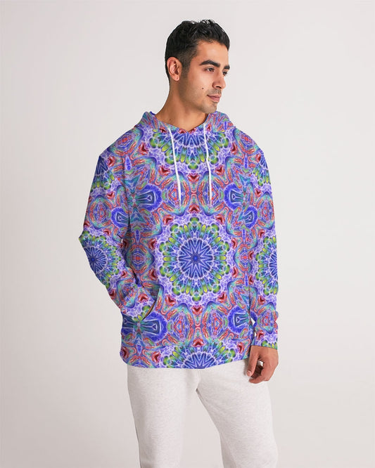 Blue Red Kaleidoscope Men's All-Over Print Hoodie