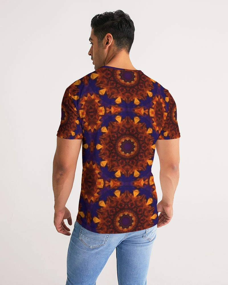 Blue Orange Red Kaleidoscope Men's All-Over Print Tee