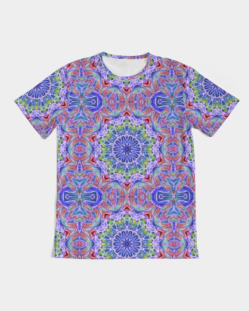 Blue Red Kaleidoscope Men's All-Over Print Tee