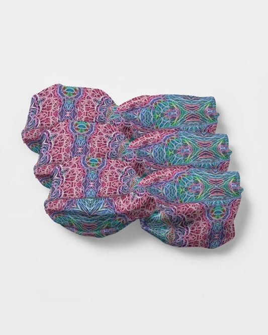 Blue Red Snowflake Kaleidoscope Twist Knot Headband Set