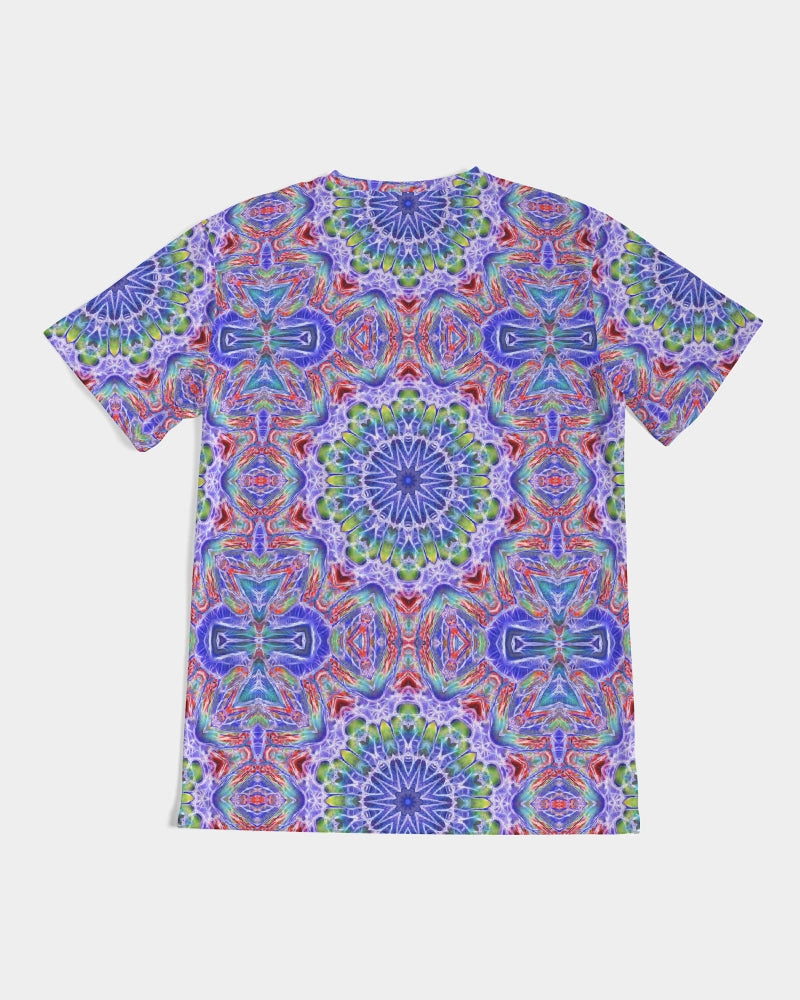 Blue Red Kaleidoscope Men's All-Over Print Tee