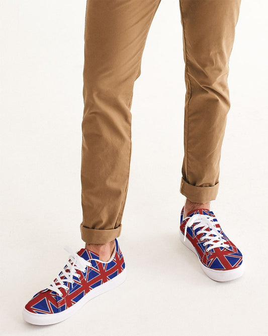 British Flag Pattern Men's Faux-Leather Sneaker