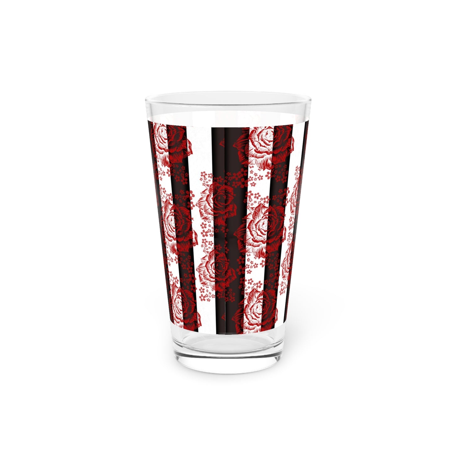 Roses and Stripes Pint Glass, 16oz