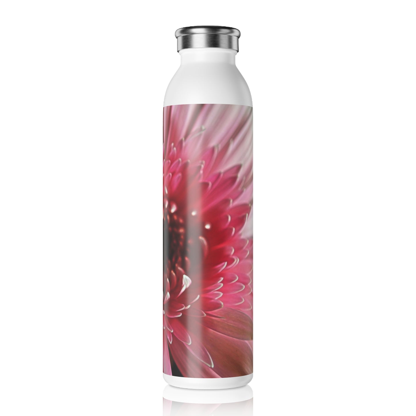 Pink Daisy Slim Water Bottle – Gerbera Blossom Insulated Bottle