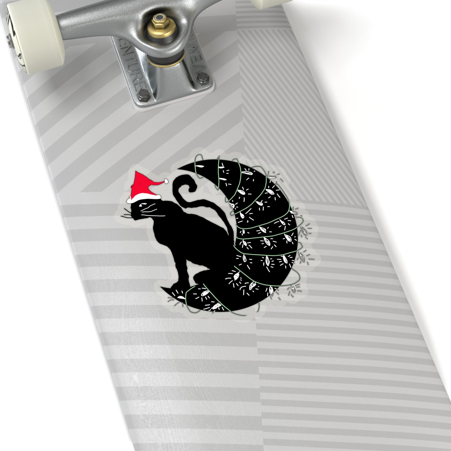 Christmas Cat on The Moon Kiss-Cut Stickers