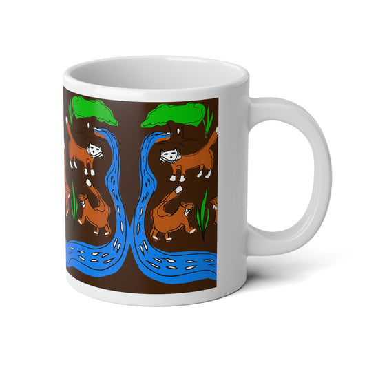 Foxes Pattern Jumbo Mug - Cozy Gift for Pet Lovers, Unique Coffee Cup, nature Lover's Special Occasion, Home & Kitchen Decor