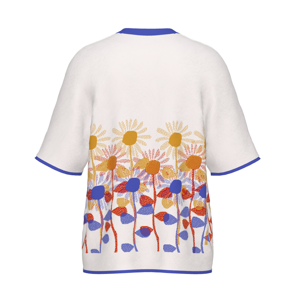 Sunflowers Crewneck Shortsleeve Sweater