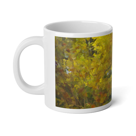 Autumn Landscape Jumbo Mug, Cozy Fall Coffee Cup, 20oz Ceramic Mug, Gift for Nature Lovers, Halloween and Thanksgiving