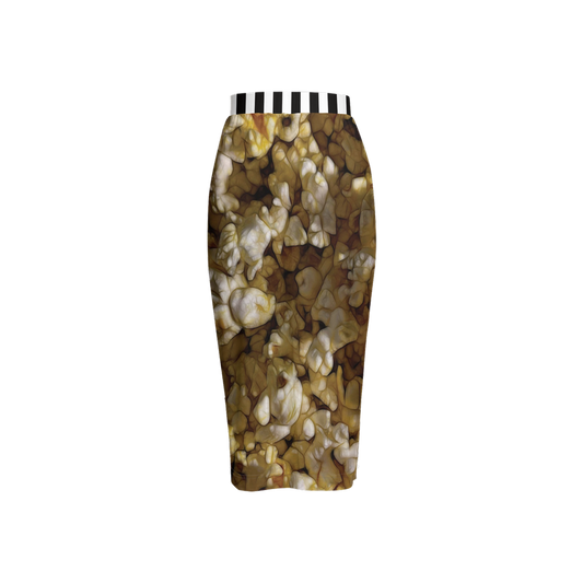 Buttered Popcorn Women's Back Split Pencil Skirt-Heavy Knit