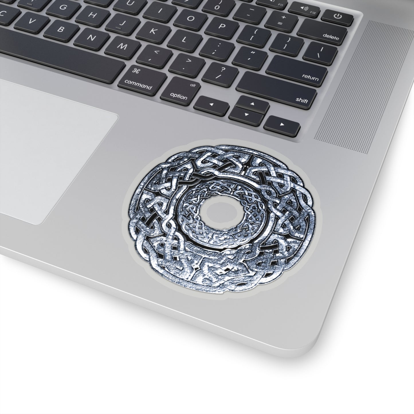 Silver Celtic Knot Circle Kiss-Cut Stickers