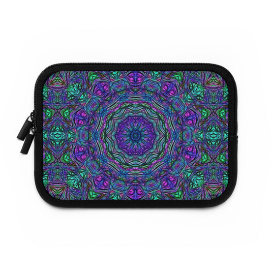 Blue Green Purple Kaleidoscope Laptop Sleeve