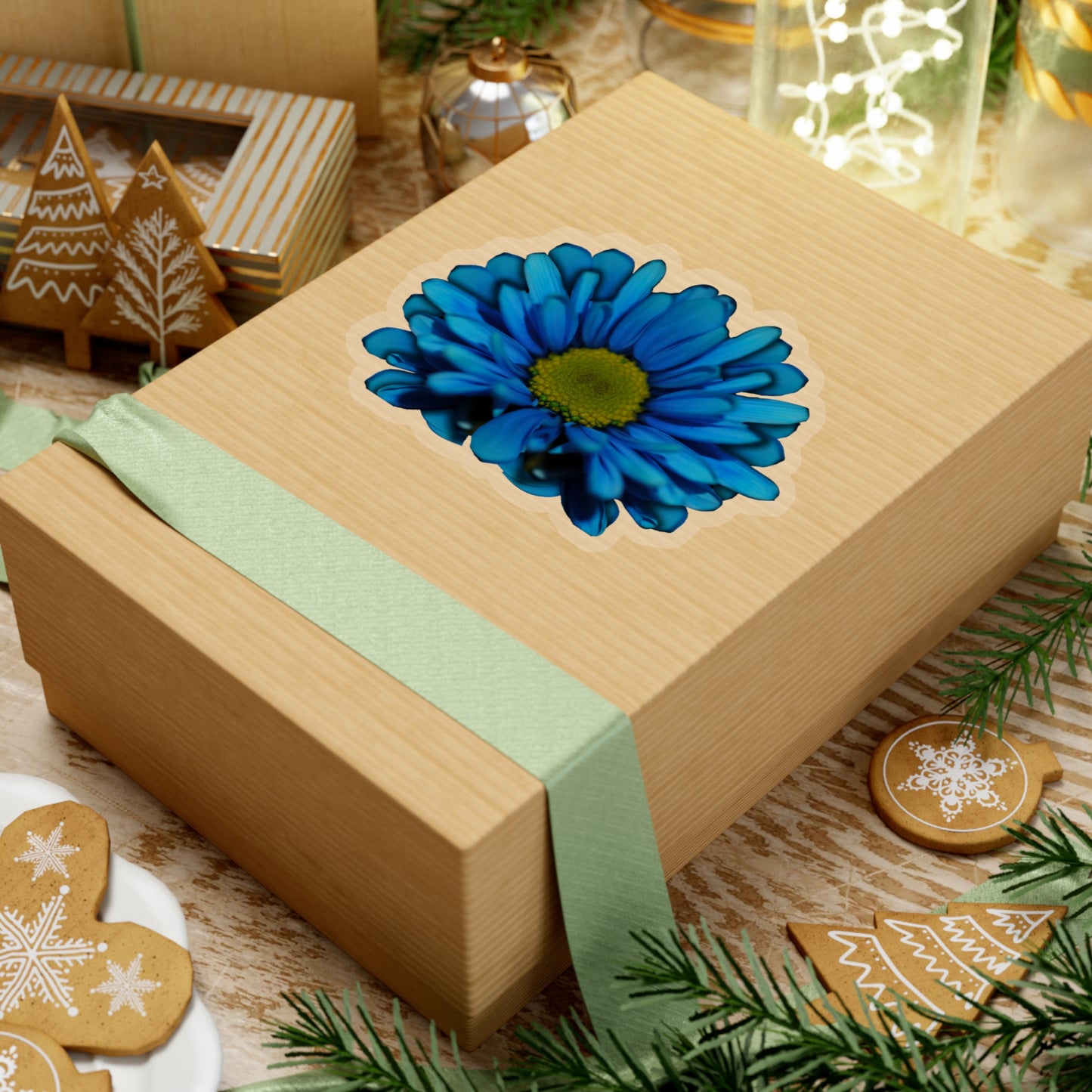 Blue Daisy Kiss-Cut Stickers