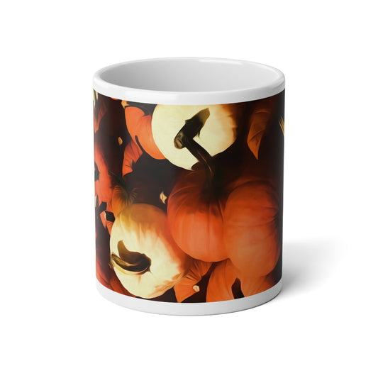 Cozy Autumn Pumpkin Jumbo Mug, 20oz | Fall Coffee Cup, Halloween Decor, Thanksgiving Gift, Harvest-Themed Drinkware