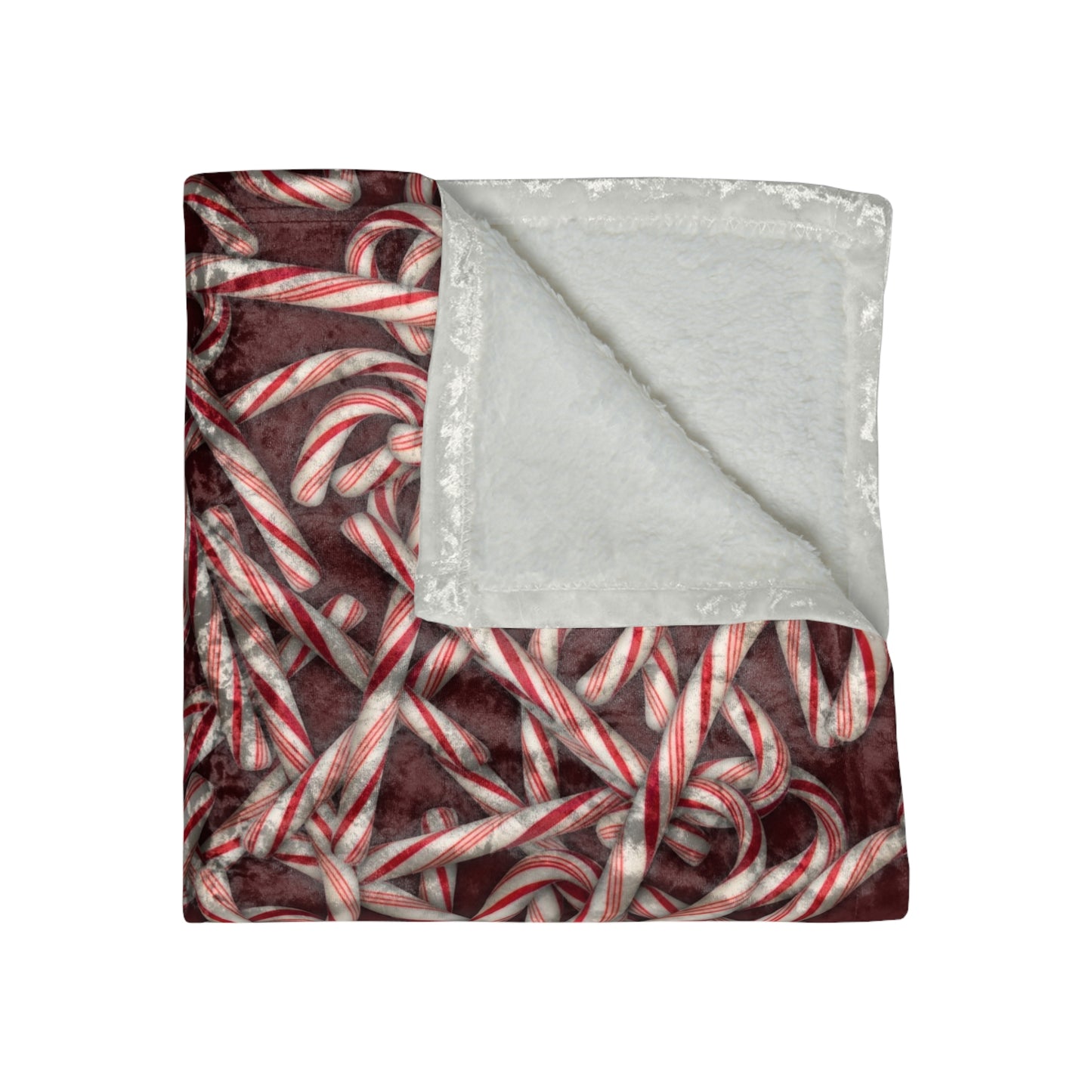 Candy Cane Pattern Crushed Velvet Blanket