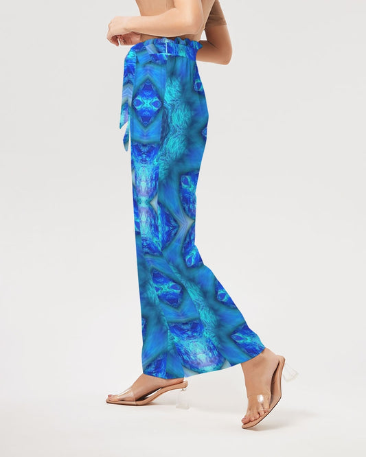 Blue Ocean Kaleidoscope Women's All-Over Print High-Rise Wide Leg Pants