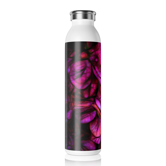 Dark Pink Flower Background Water Bottle with Floral Design, Eco Friendly Hydration, Stylish Drinkware, Perfect Gift for Her, Fitness Essential, Summer Accessory