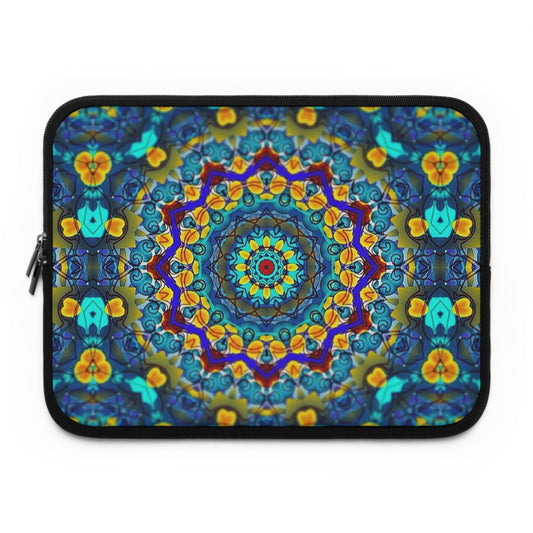 Blue Green Kaleidoscope Laptop Sleeve