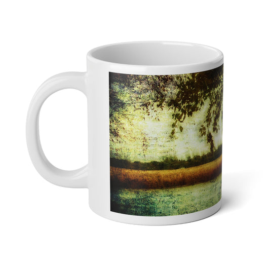 Reading By Marsh Lake Jumbo Mug - Serene Landscape, 20oz Coffee Cup, Perfect for Coffee Lovers, Home Decor, Gift for Nature Enthusiasts