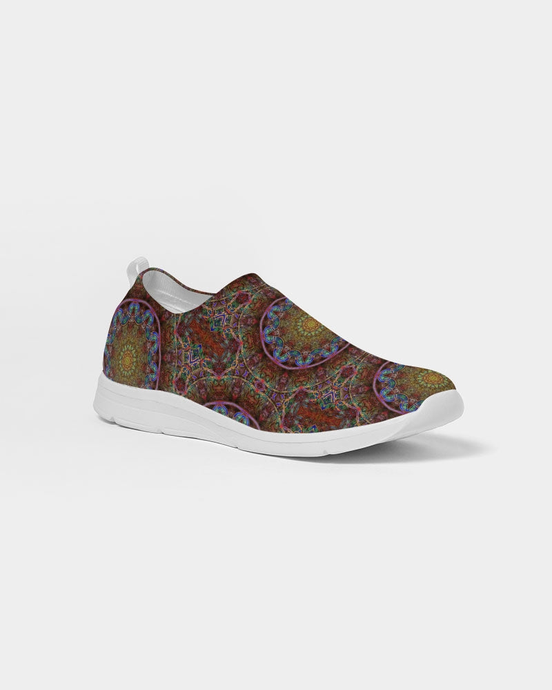 Blue Pink Windy Kaleidoscope Women's Slip-On Flyknit Shoe