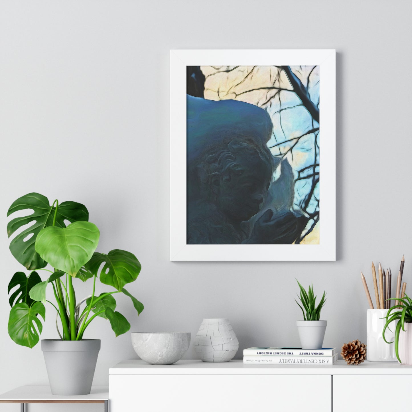 Angel On My Tree Framed Vertical Poster