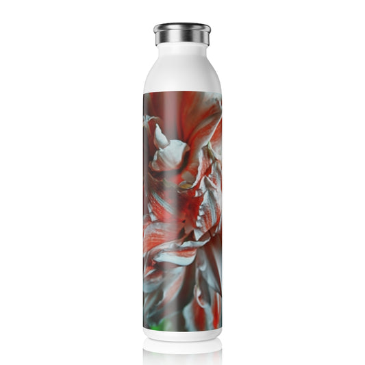 Amaryllis Portrait Stylish Slim Water Bottle with Floral Design, Insulated Drink Container, Eco-Friendly Gift, Fitness Hydration, Summer Essentials