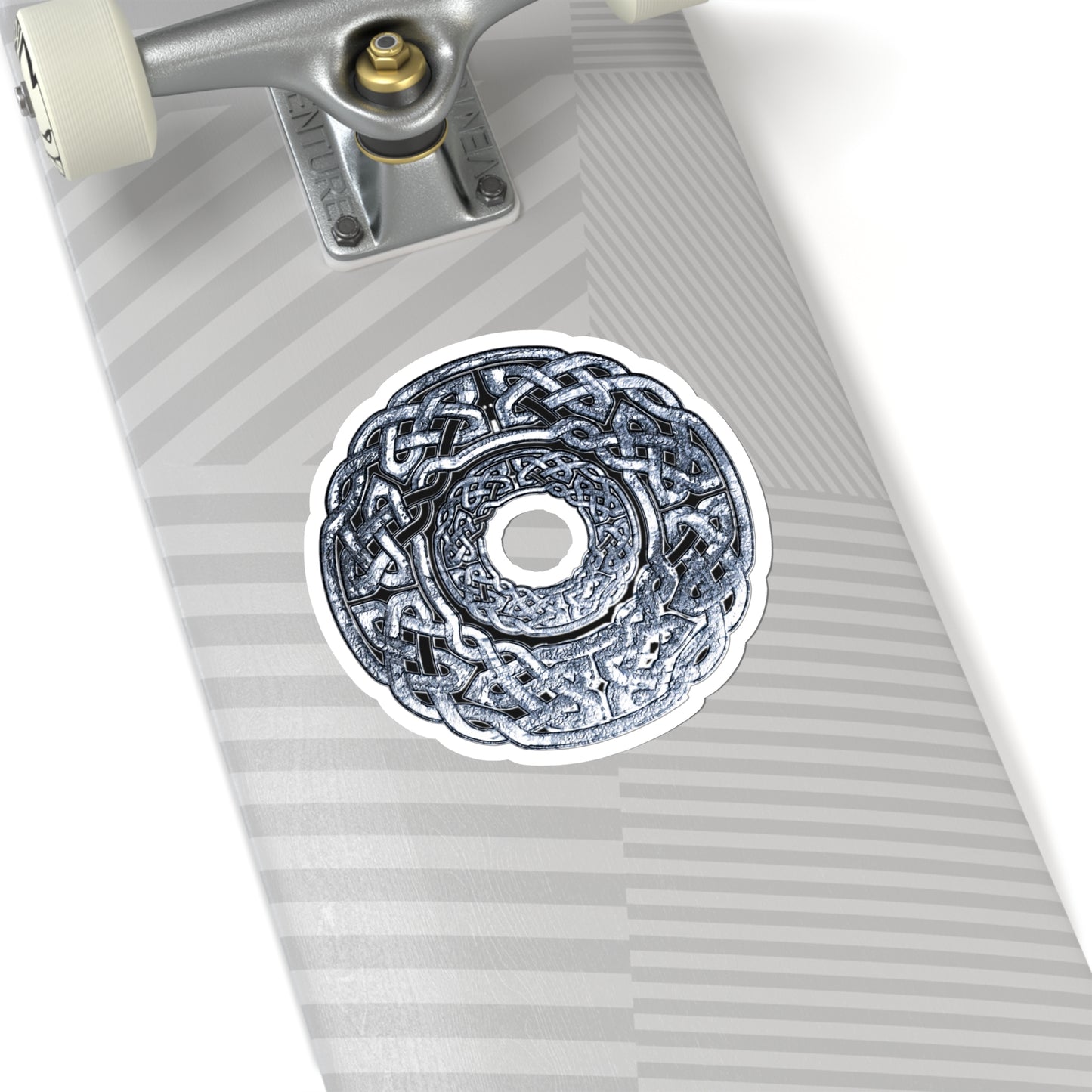 Silver Celtic Knot Circle Kiss-Cut Stickers