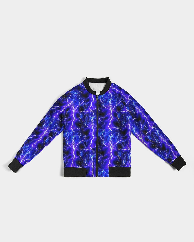 Blue Lightning Women's All-Over Print Bomber Jacket