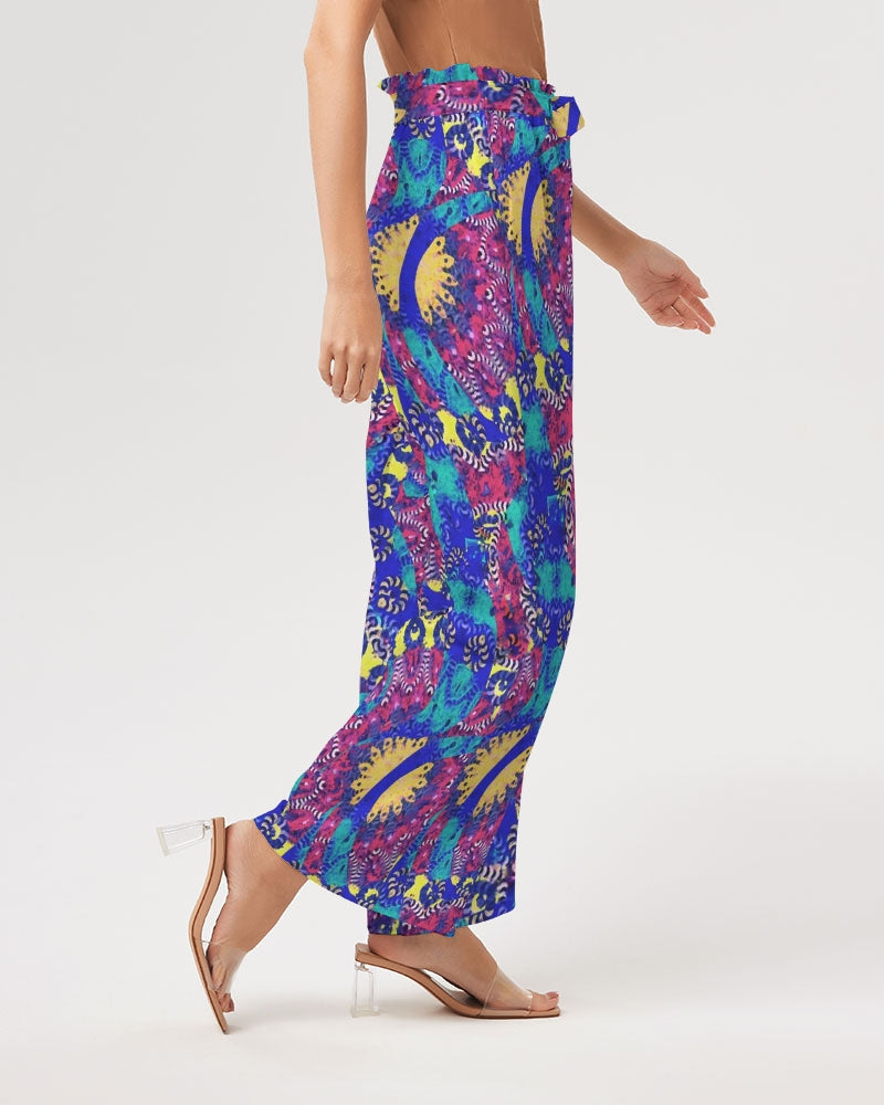 Caribbean Grafitti Women's All-Over Print High-Rise Wide Leg Pants