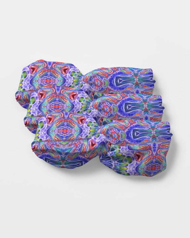 Blue Red Kaleidoscope Twist Knot Headband Set